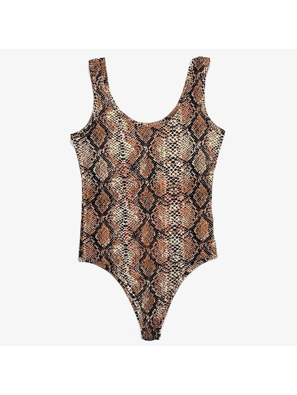 Animal Print Bodysuit Snake Skin Small
